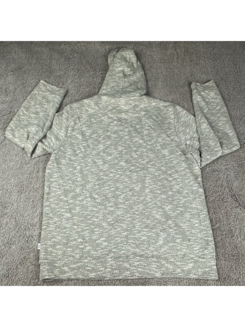 ONIA Hoodie Mens Large Beige Heather Cotton Henley Pullover Swester Tan - Picture 11 of 12